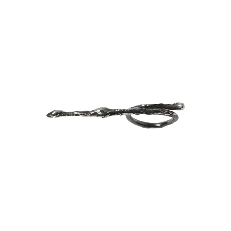 M.Wong 925 Sterling Silver Adjustable Long Ring Unisex-2