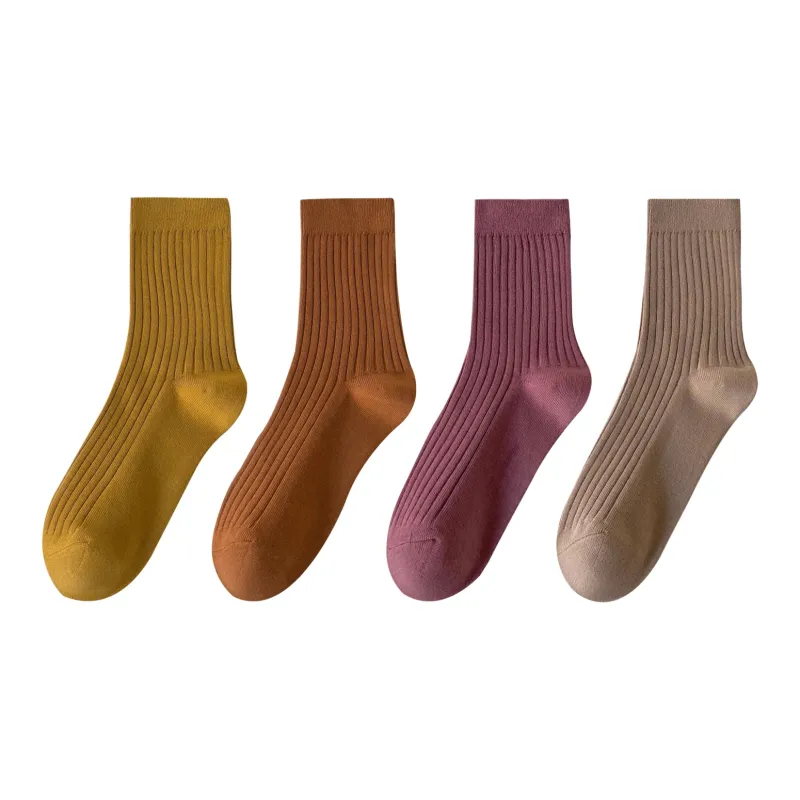 XXLLG Mid Calf Socks Women's 4 Pack-3