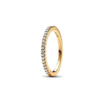 Pandora Gold-Plated Copper-Silver Alloy Synthetic Cubic Zirconia Rings Women's Gold