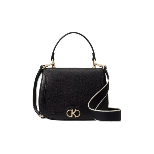 Kate Spade Litchi Grain Leather Saddle Bag Shoulder Bag Crossbody Bag Handbag Women's Black
