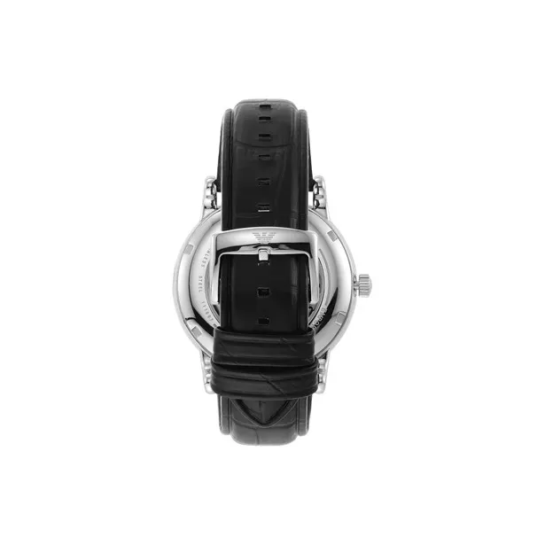 EMPORIO ARMANI Wrist Watch Automatic Mechanical Movement Leather Watch Bands White Dial Unisex AR1981+AR60019-4