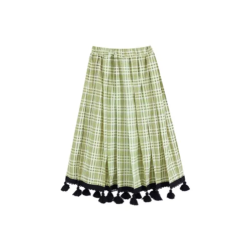 Ouyang Casual Long Skirts Women's Green