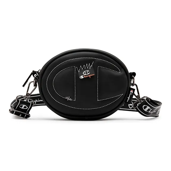 Champion Synthetic Leather Textile Crossbody Bag Regular Unisex Dark Gray/Black/Dark Red-10
