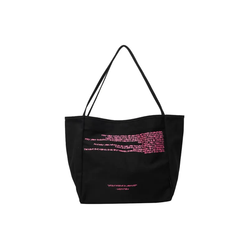 BALANG Canvas Canvas Bag Tote Tote Bag Commute Bag Shoulder Bag Regular Women's Ecru/Black/Khaki/Gray-5
