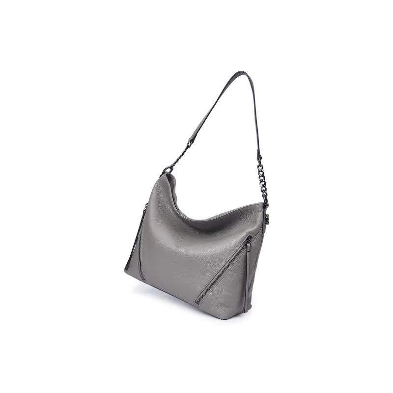 SANTA BARBARA POLO & RACQUET CLUB Cow Leather Dumpling Bag Handbag Shoulder Bag Regular Women's Black/Gray-7