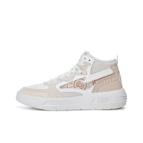 Erke Sports Life Collection Skateboard Shoes Women's Mid-Top Ivory/Warm Linen