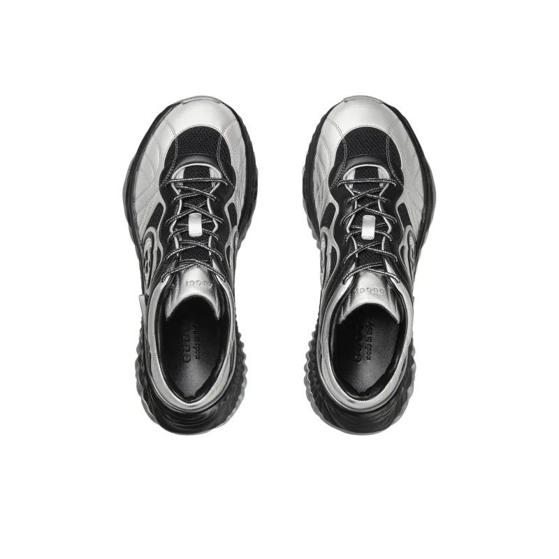 GUCCI Low Top Casual Shoes Men's Silver-3