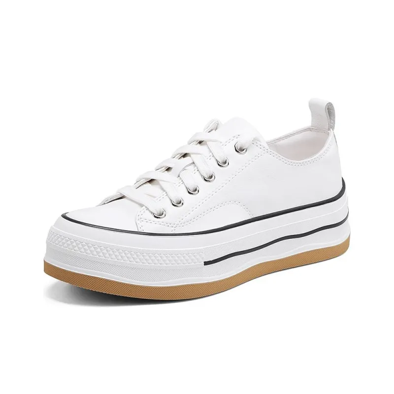 BOSSSUNWEN Height Increasing Low Top Skateboard Shoes Women's-6