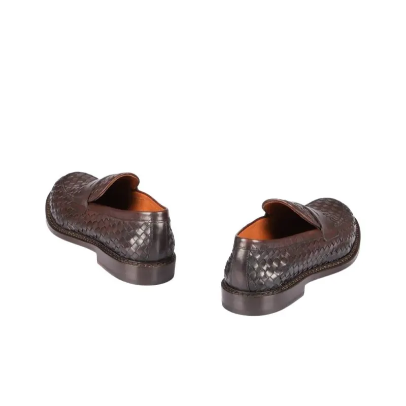 DOUCAL'S Interwoven Leather Loafers-3