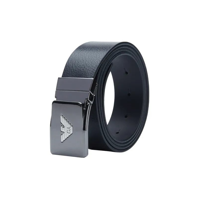 EMPORIO ARMANI Leather Belt With Metal Logo Buckle-3