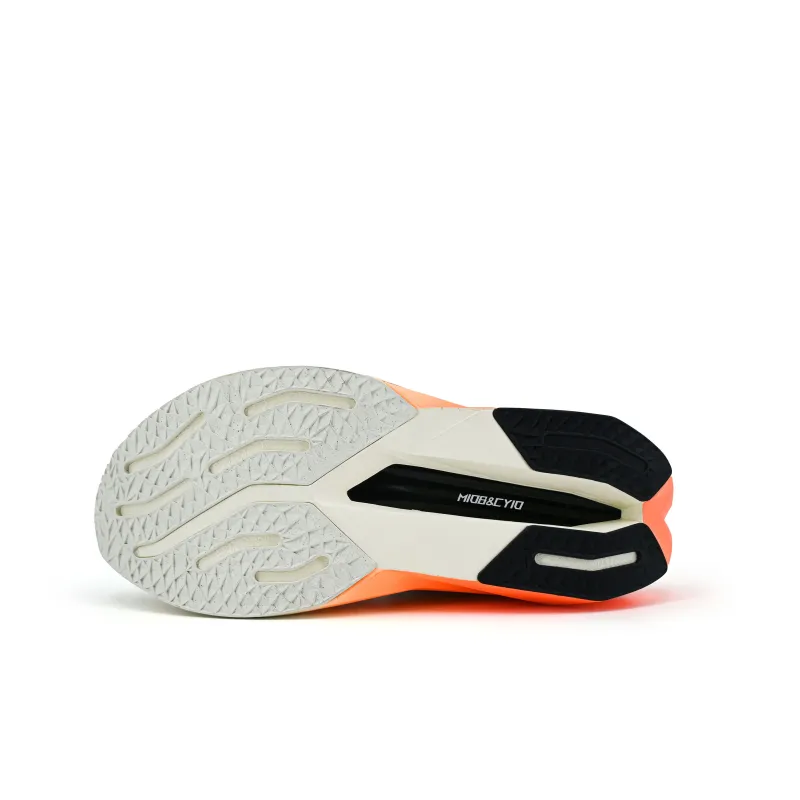 Miob&cyio Cushioning Breathable Rebound Low-Top Running Shoes Unisex White Orange-5