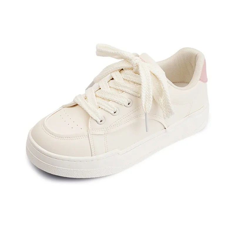 Shen Linsen Abrasion Resistant Low Top Skateboard Shoes Women's Beige Pink-2