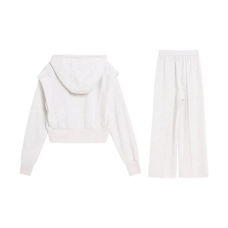 ZVJH Casual Suit Women's Greige-1