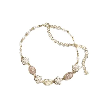 CHANEL Metal Necklaces Women's Gold