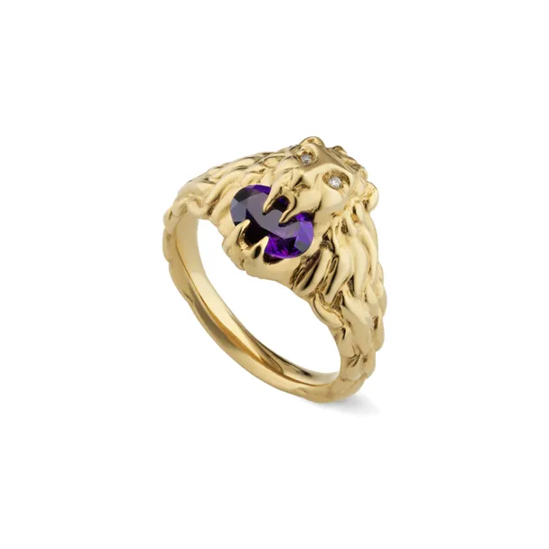 GUCCI Diamond Amethyst Rings Women's Gold-0