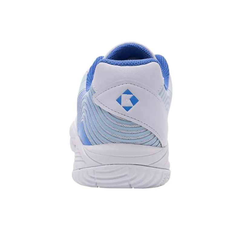 KUMPOO Durable Breathable Low Top Badminton Shoes Unisex White Blue-3