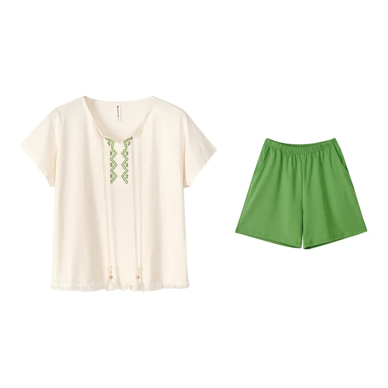 XUANZHITING Pajama Set Women's Light Apricot-0