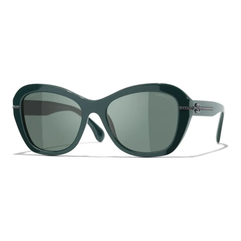 CHANEL Butterfly Sunglasses Unisex Green-0