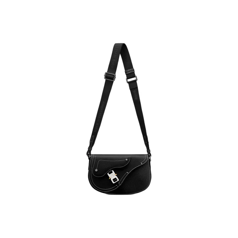 DIOR Grained Calfskin Saddle Bag, Messenger Bag, Shoulder Bag, Crossbody Bag Men's Black-4