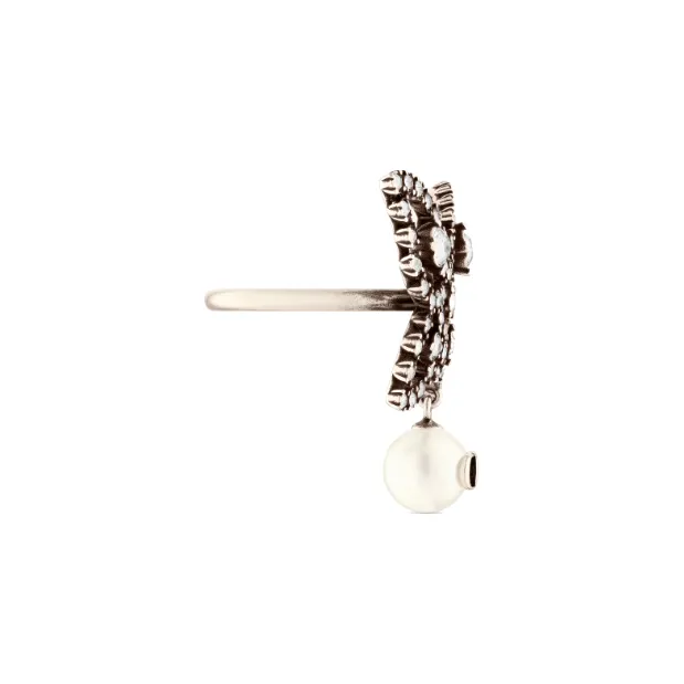 DIOR Resin, Pearl, Crystal, Metal Rings Women's Silver-2