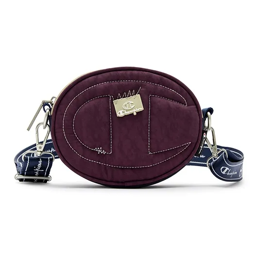Champion Synthetic Leather Textile Crossbody Bag Regular Unisex Dark Gray/Black/Dark Red-5
