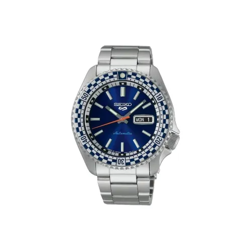 SEIKO Automatic Mechanical Movement Stainless Steel Strap Watch 46*42.5mm Unisex Blue Dial
