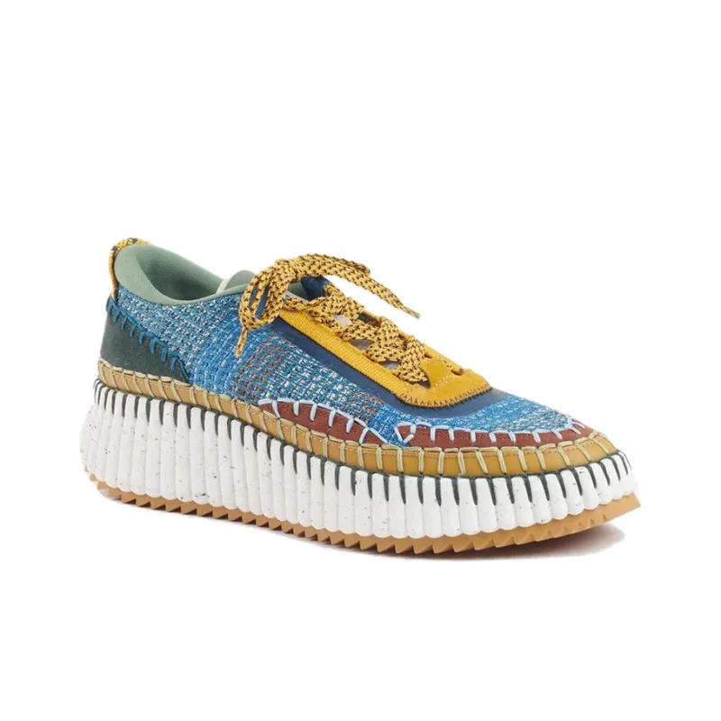 Chloe Cushioning Wear-Resistant Low-Top Casual Shoes Unisex Blue White-3