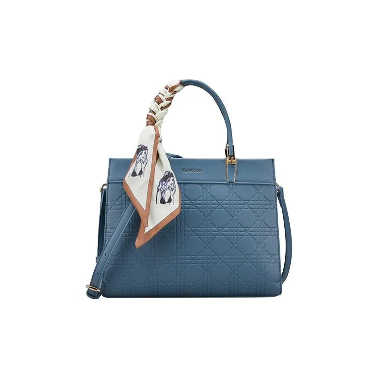 YEARCON PU Tote Bag, Shopping Bag, Shoulder Bag, Crossbody Bag, Handbag Tubas Women's Blue-0