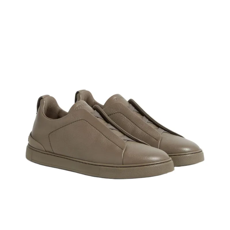 Zegna Triple Stitch Low Top Skateboard Shoes Men's Taupe-2