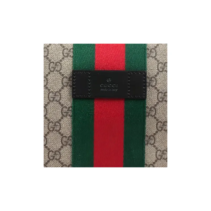 GUCCI Canvas With Leather Clutch, Toiletry Bag, Storage Bag, Makeup Bag Women's Ebony-4