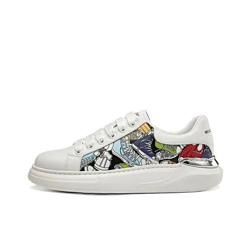 MEXICAN Anti Slip Wear Resistant Low Top Skateboard Shoes Men's White