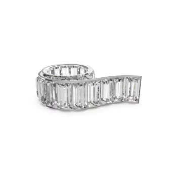 Swarovski Rhodium Plated Faux Crystal Rings Women's Silver
