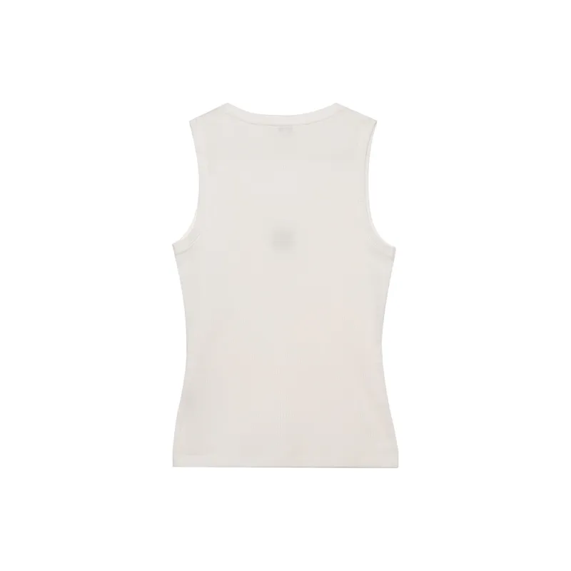 LOEWE Women's Anagram Cotton Tank Top White/Black-1