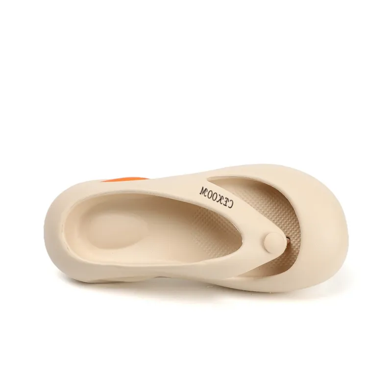 CEKOOM Abrasion Resistant Flip Flops Unisex Beige-9