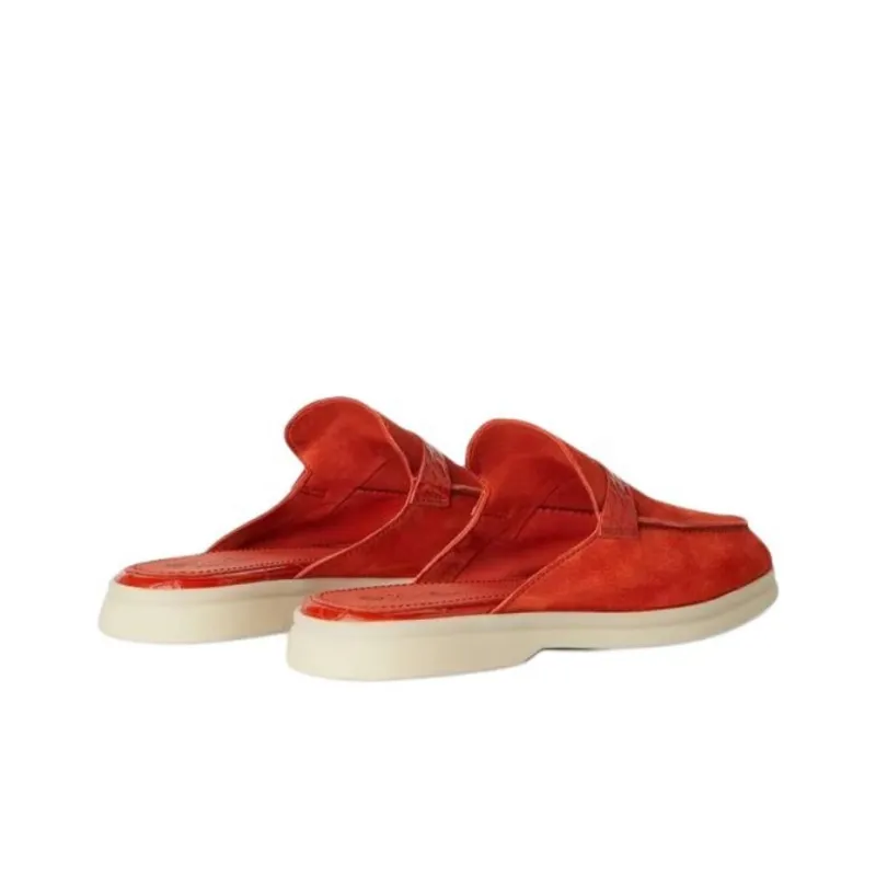 Loro Piana Wrap toe Slippers Women's Orange-3