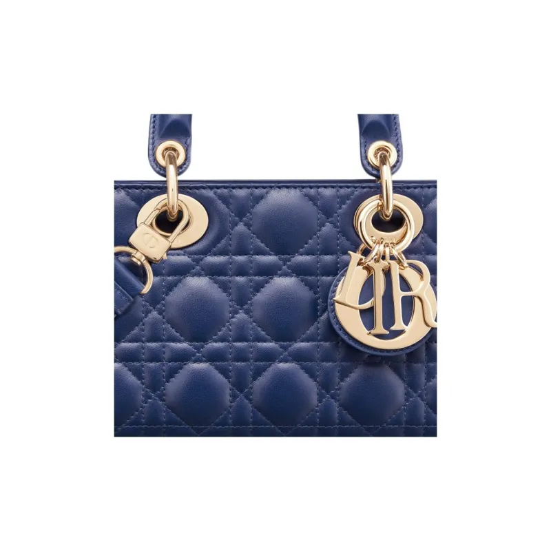 DIOR Lady D-JOY Sheepskin Daisie Bag Shoulder Bag Crossbody Bag Handbag Women's Royal Blue-6