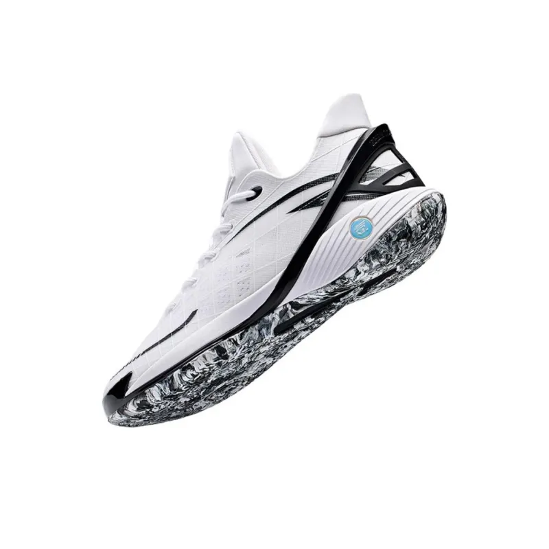 Anta Frivolous Series Cushioned Slip-Resistant Low-Top Basketball Shoes Men's White Black-1