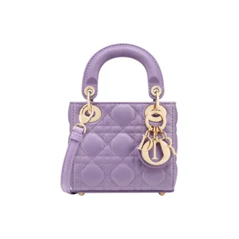 DIOR Lady Dior Sheepskin Dior Bag Shoulder Bag Crossbody Bag Handbag Extra Mini Women's Light Purple