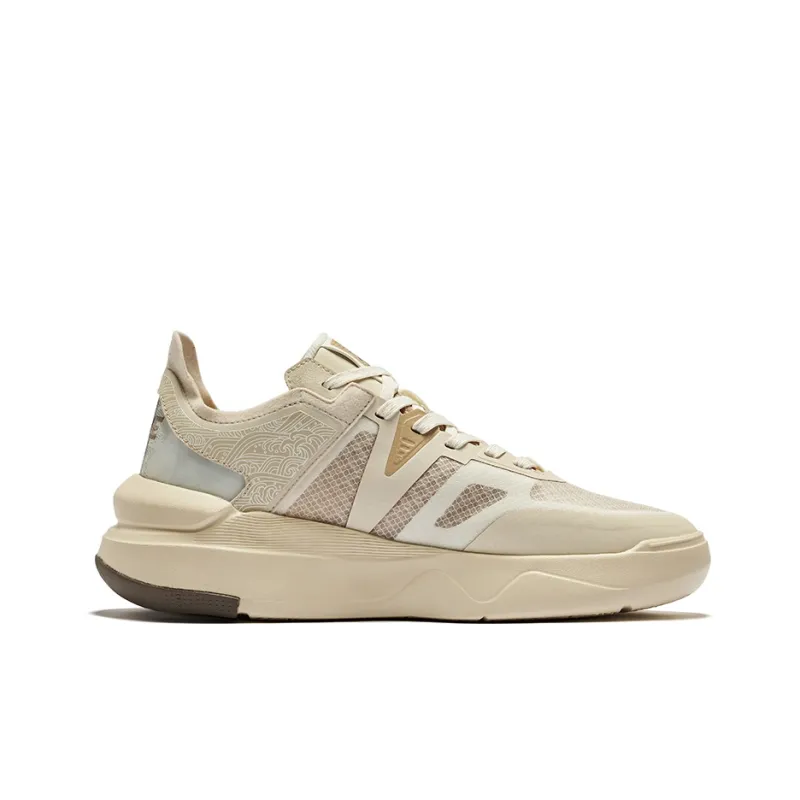 Erke Snapdragon Brave Durable Breathable Low Top Skateboard Shoes Men's Microcrystal White Khaki-1