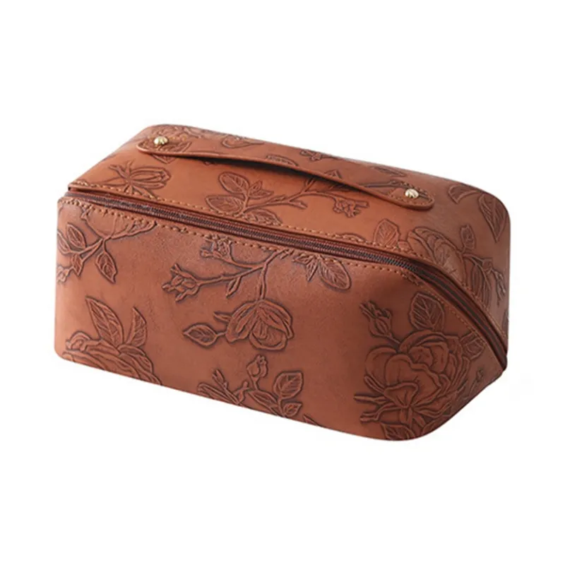ALOENEY PU Makeup Bag Regular Women's White, Black, Brown-2