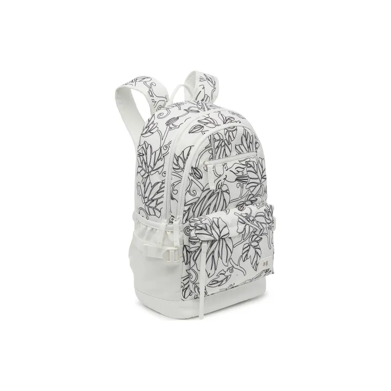 LiNing Sports Life Collection Polyester Sports Backpack Regular Unisex White All Over Print-2