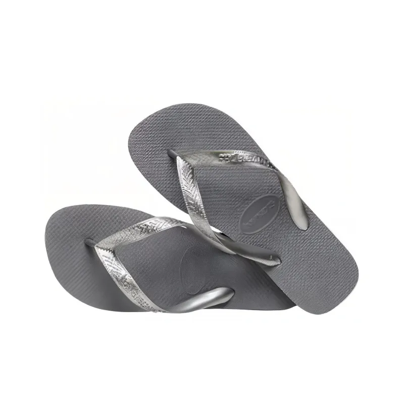 Havaianas Rubber Sole Quick Dry Flip Flops Women's Gray Silver-3