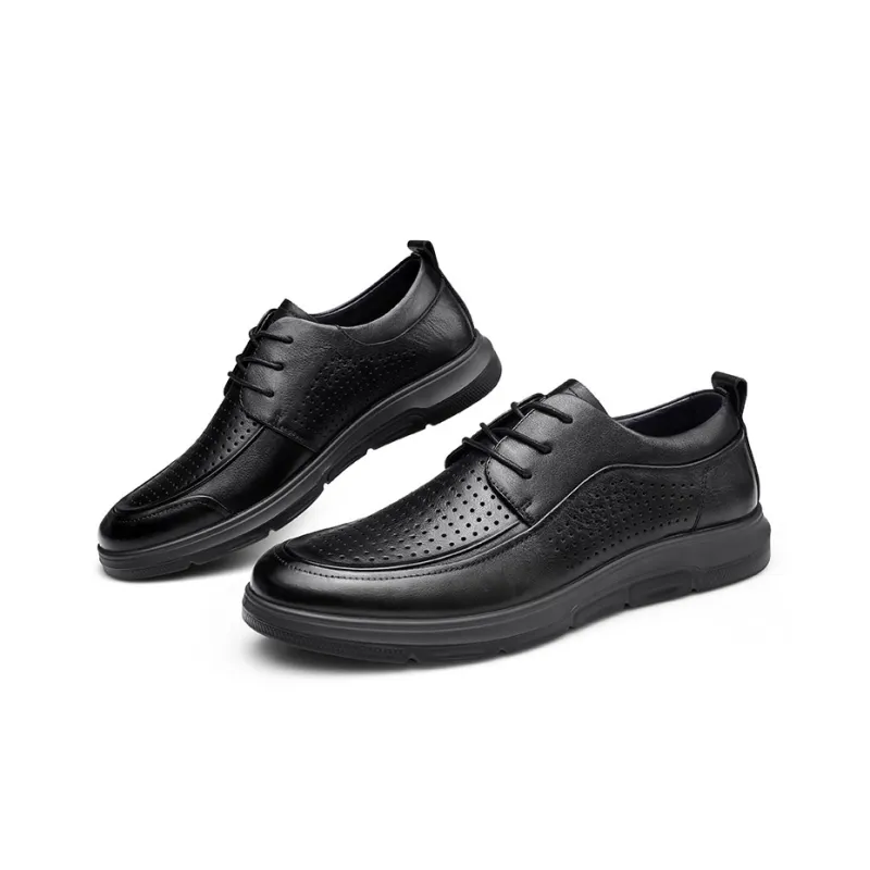 Strongman 3515 Men's Summer Breathable Lace-Up Casual Men's Leather Shoes Soft-2