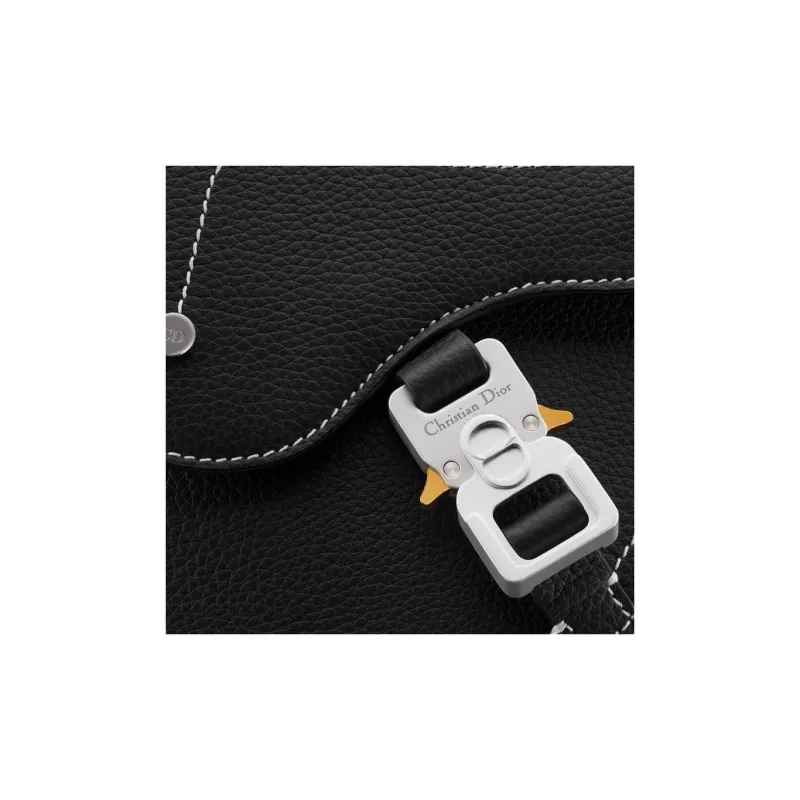 DIOR Grained Calfskin Saddle Bag, Messenger Bag, Shoulder Bag, Crossbody Bag Men's Black-5