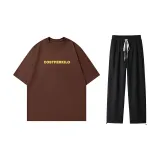 Set (Dark Coffee T-Shirts+Black Pants)