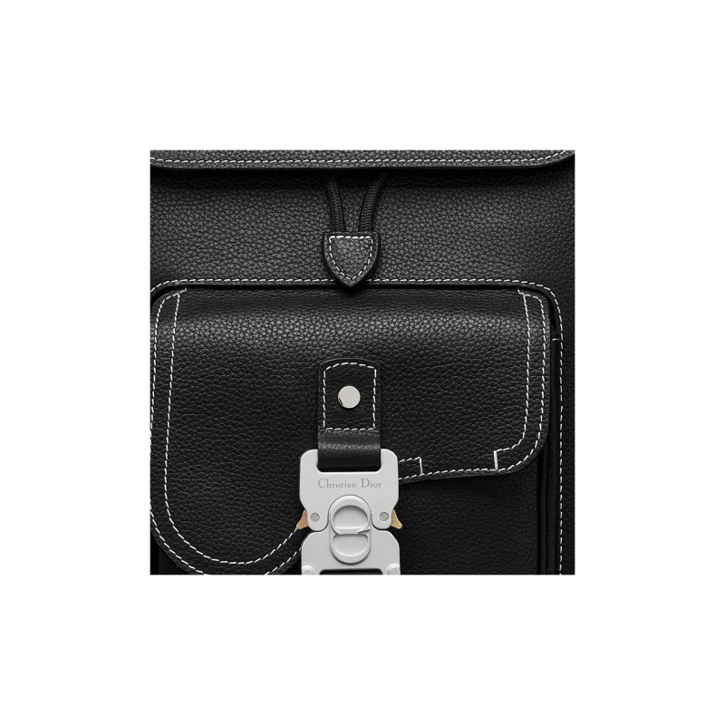 DIOR Grained Calfskin Backpack Men's Black-3