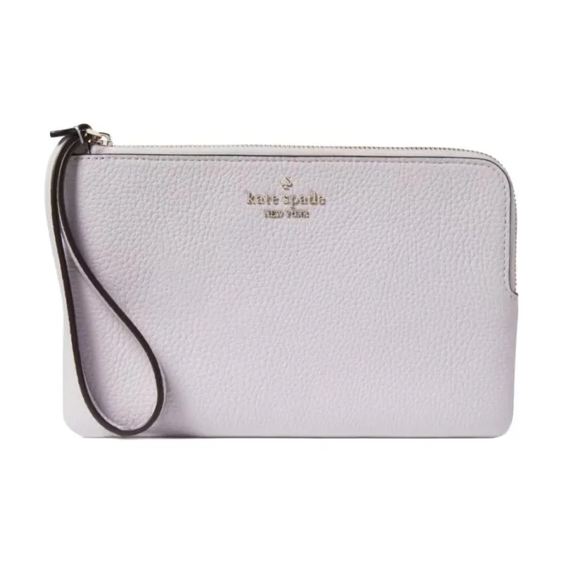 Kate Spade Litchi Grain Leather Wallets Clutches Women's Lilac Moonlight-0