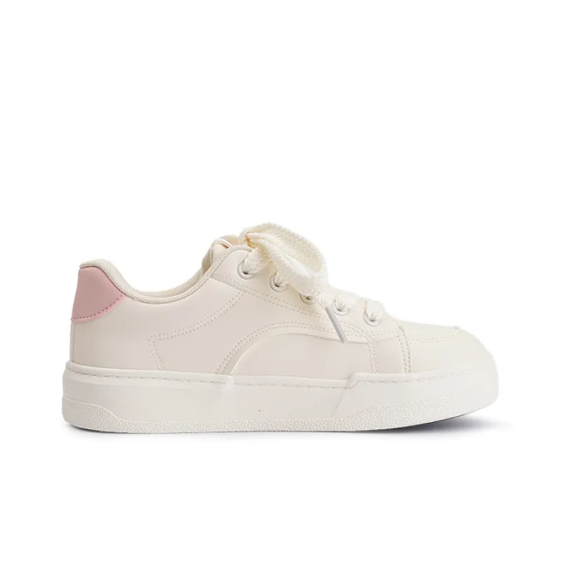 Shen Linsen Abrasion Resistant Low Top Skateboard Shoes Women's Beige Pink-1