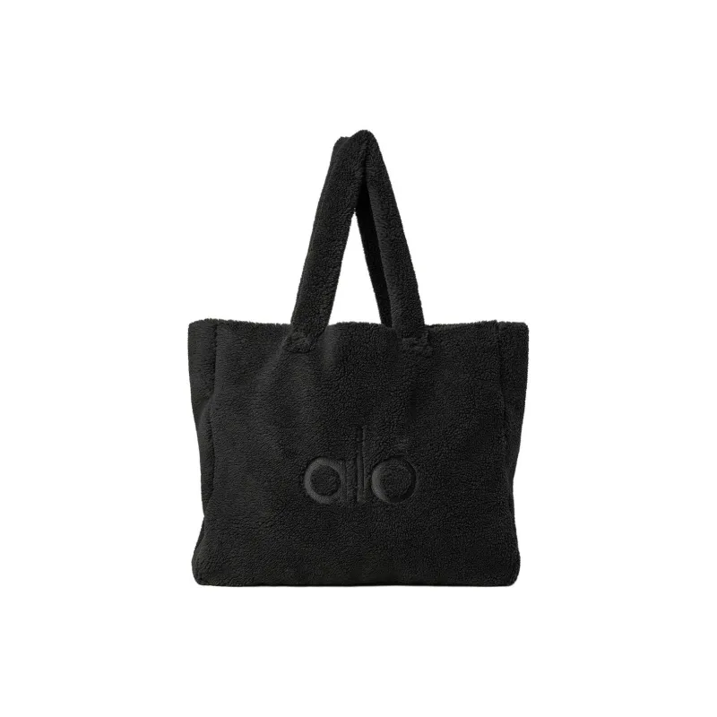 Alo Yoga Faux Fur Tote Bag, Shopping Bag, Handbag Unisex Black-0