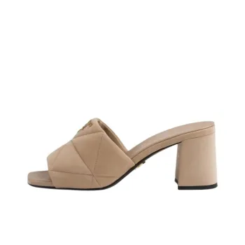 PRADA Logo-plaque Suede Mules